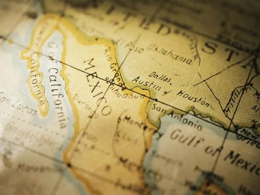 México en un mapa sencillo, ilustrando traducciones en México